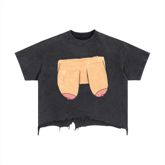 Vintage Wash Boxy Distressed Hem T-Shirt