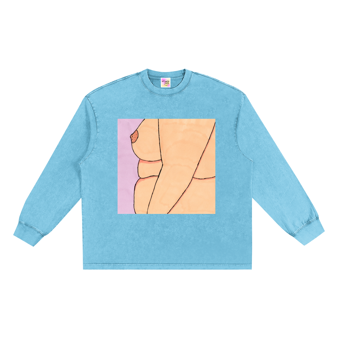 Snow Washed Frayed Edge Sweatshirt