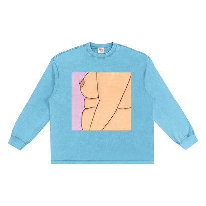 Snow Washed Frayed Edge Sweatshirt