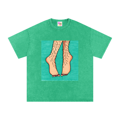 Snow Washed Oversized Cotton T-Shirt