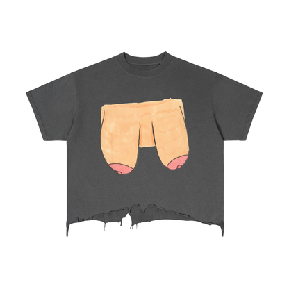 Vintage Wash Boxy Distressed Hem T-Shirt
