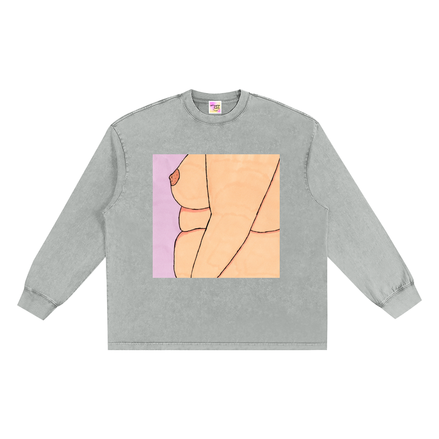 Snow Washed Frayed Edge Sweatshirt