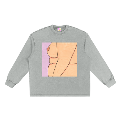 Snow Washed Frayed Edge Sweatshirt