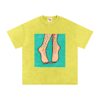 Snow Washed Oversized Cotton T-Shirt