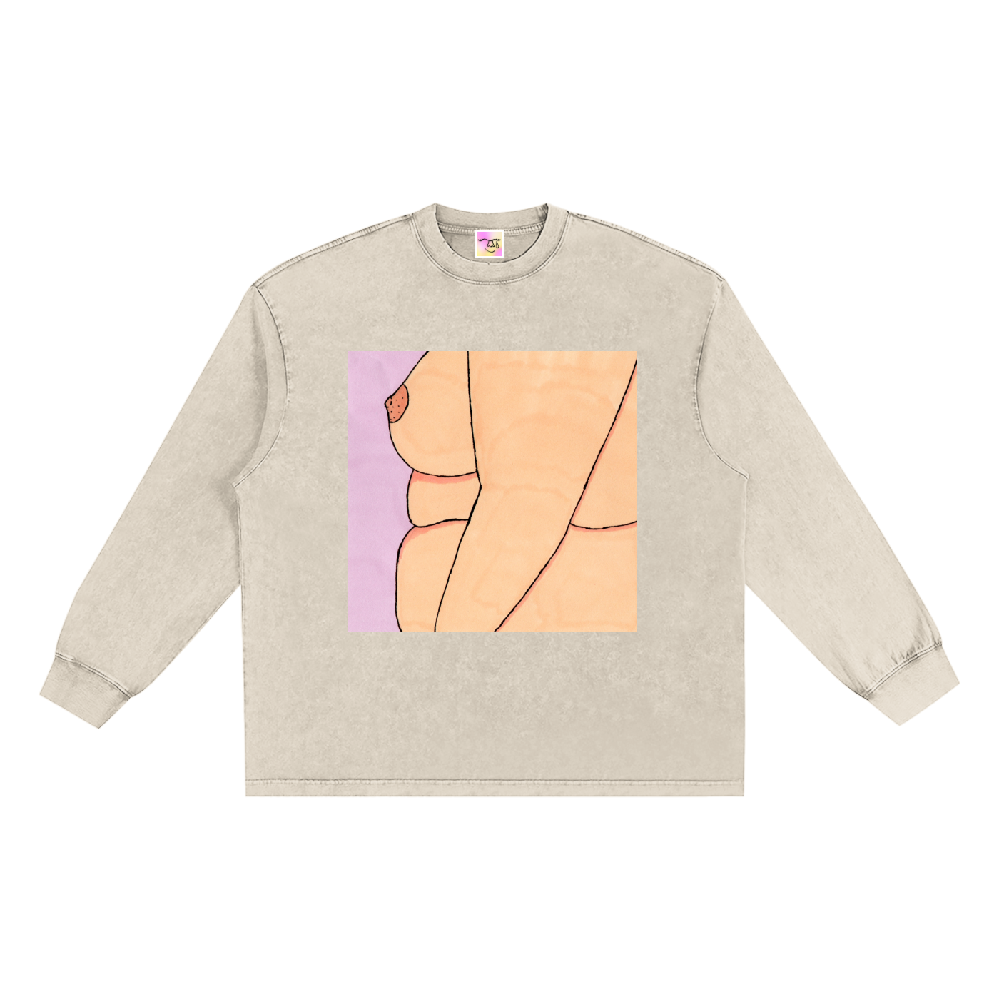 Snow Washed Frayed Edge Sweatshirt