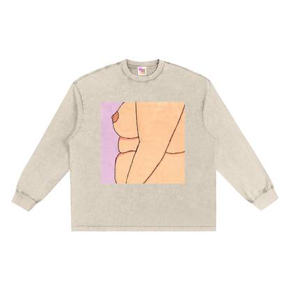 Snow Washed Frayed Edge Sweatshirt