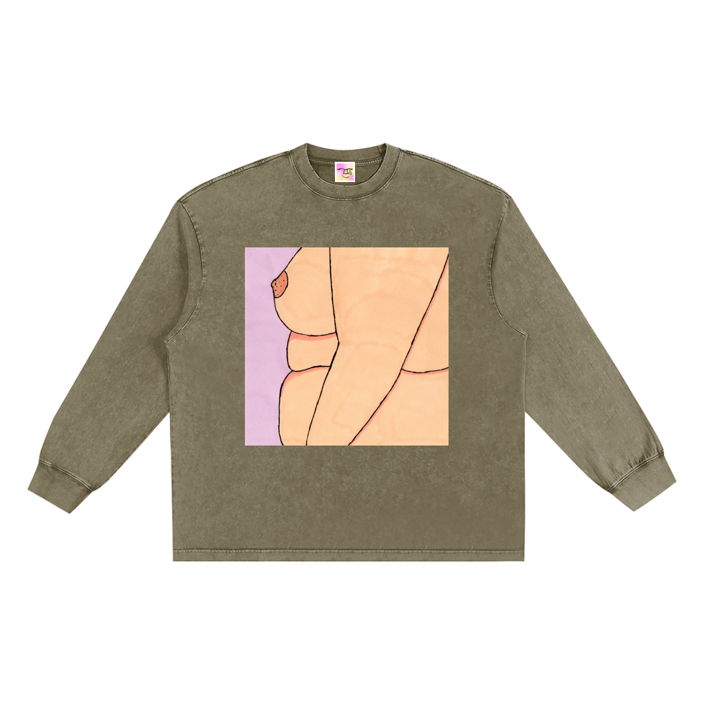 Snow Washed Frayed Edge Sweatshirt