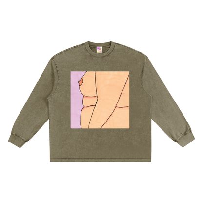 Snow Washed Frayed Edge Sweatshirt