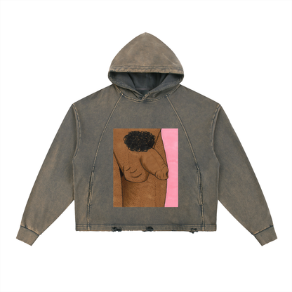 Vintage Washed Frayed-Hem Hoodie