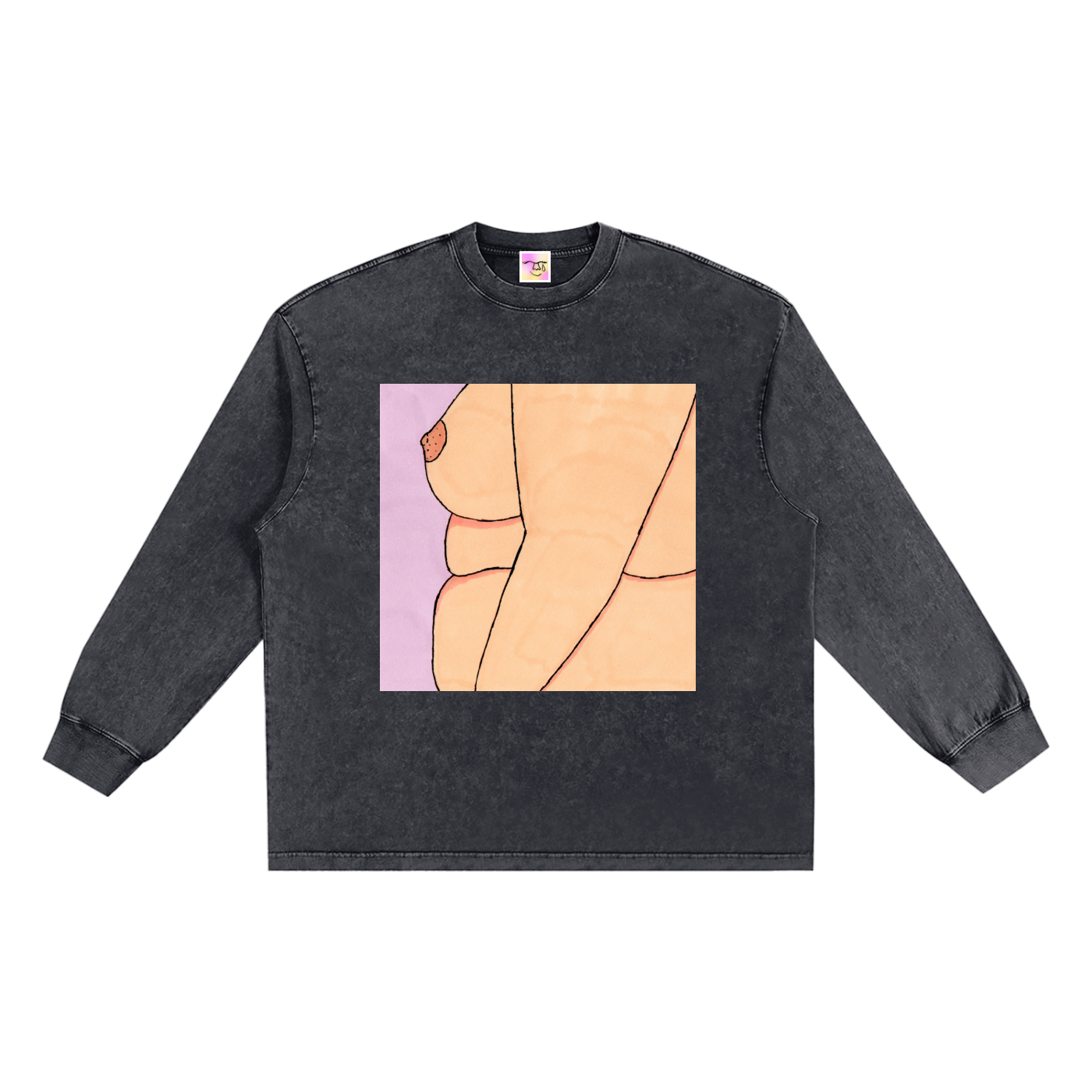 Snow Washed Frayed Edge Sweatshirt
