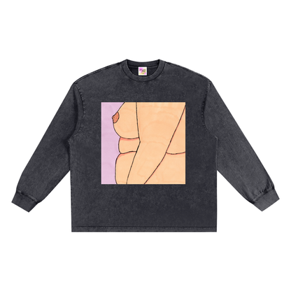 Snow Washed Frayed Edge Sweatshirt
