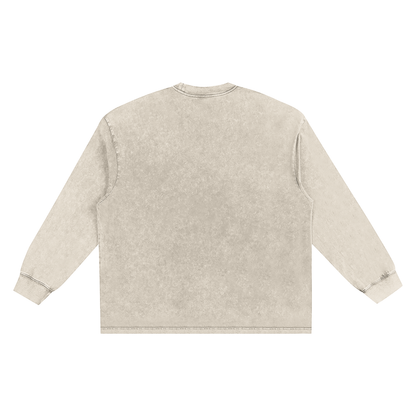 Snow Washed Frayed Edge Sweatshirt