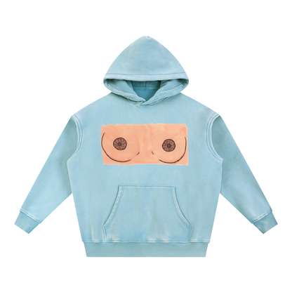Snow Wash Fleece Oversize Hoodie