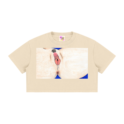 Mineral Wash Cotton Crop T-Shirt