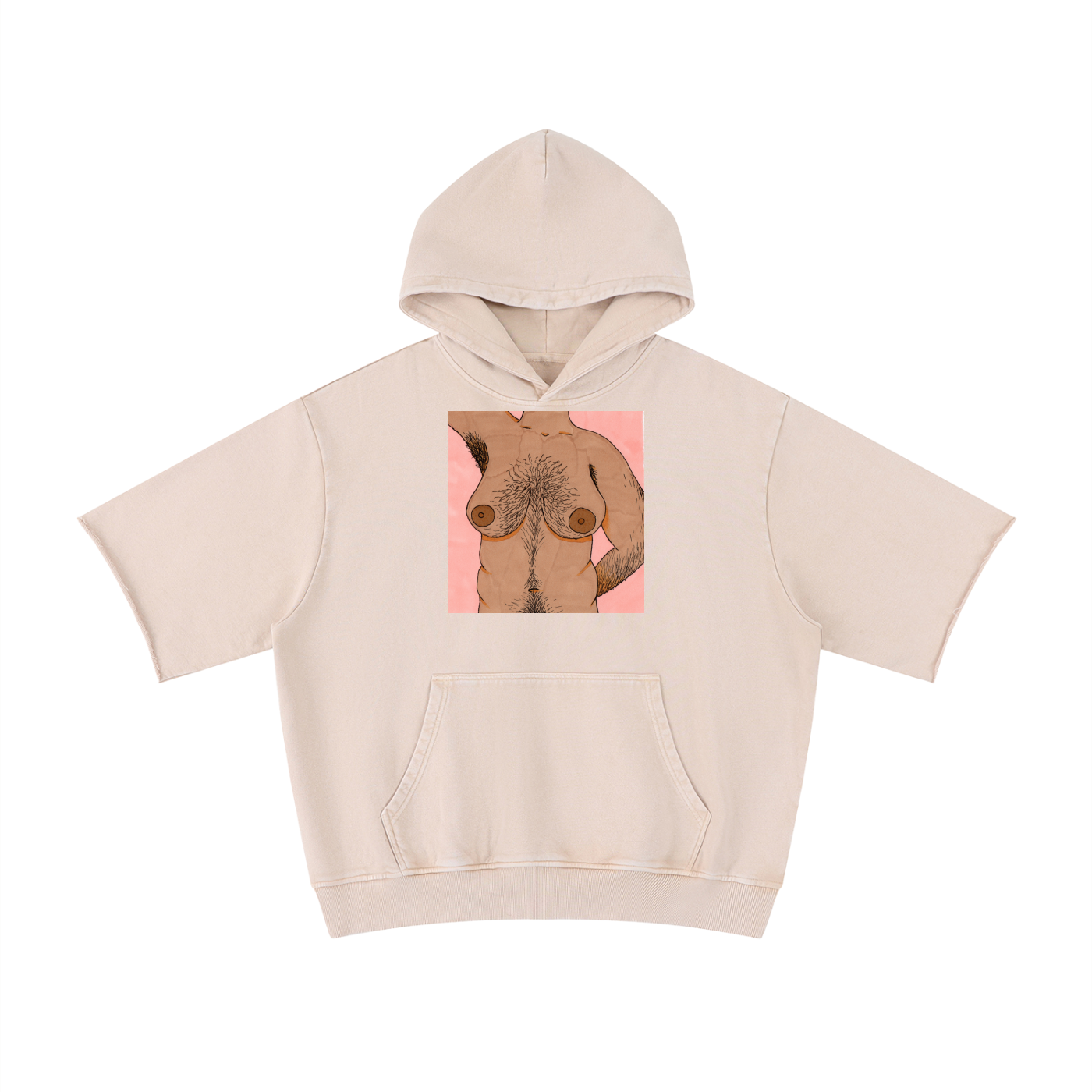 Unisex Mineral Wash Short Sleeve Hoodie