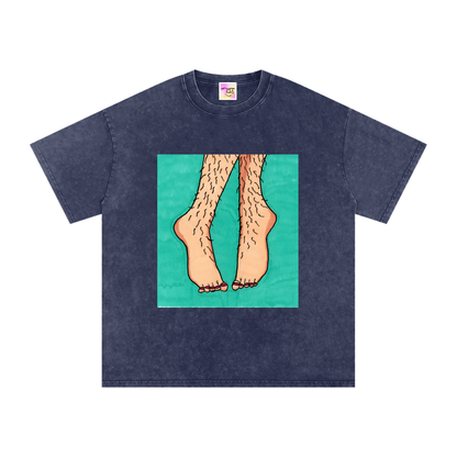 Snow Washed Oversized Cotton T-Shirt