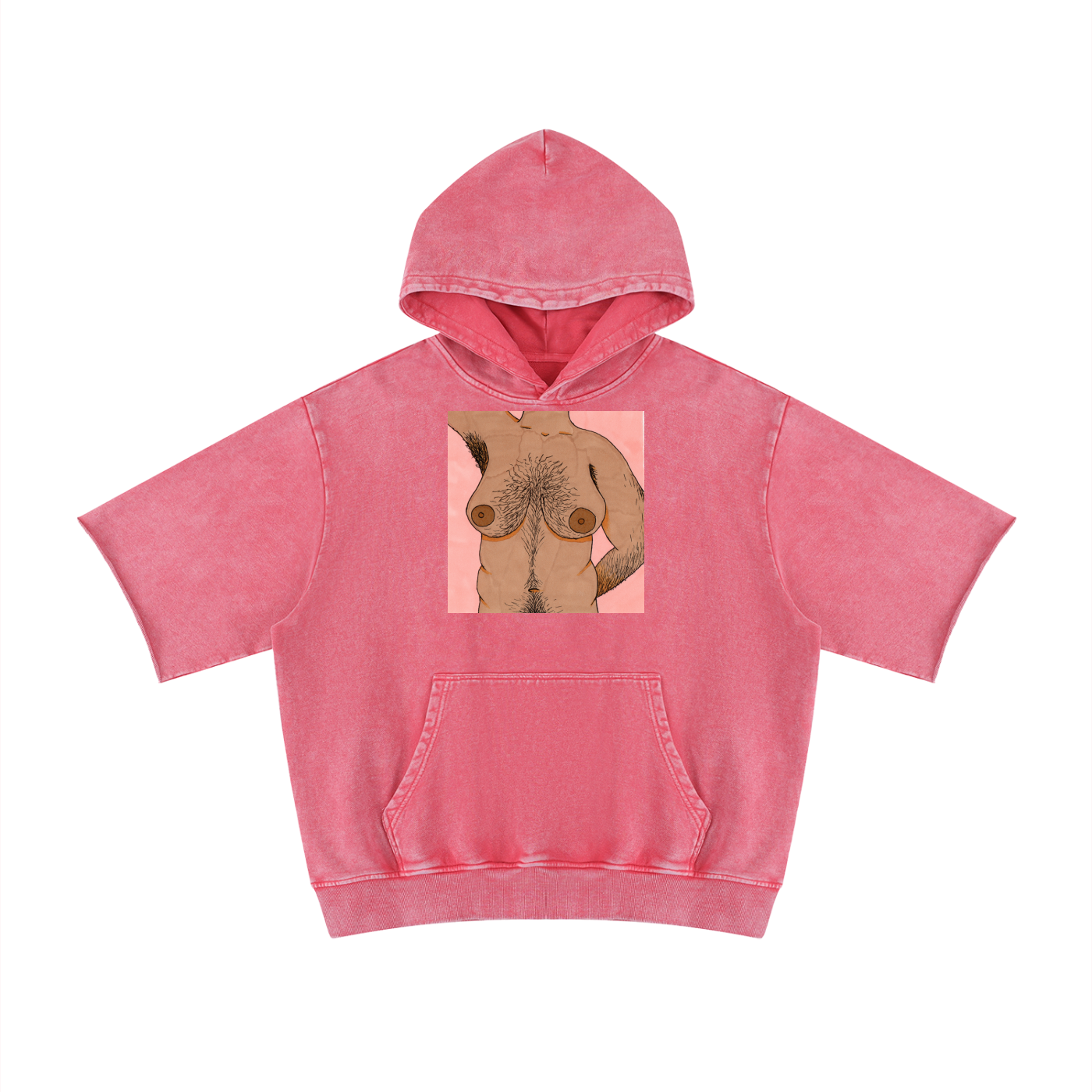 Unisex Mineral Wash Short Sleeve Hoodie