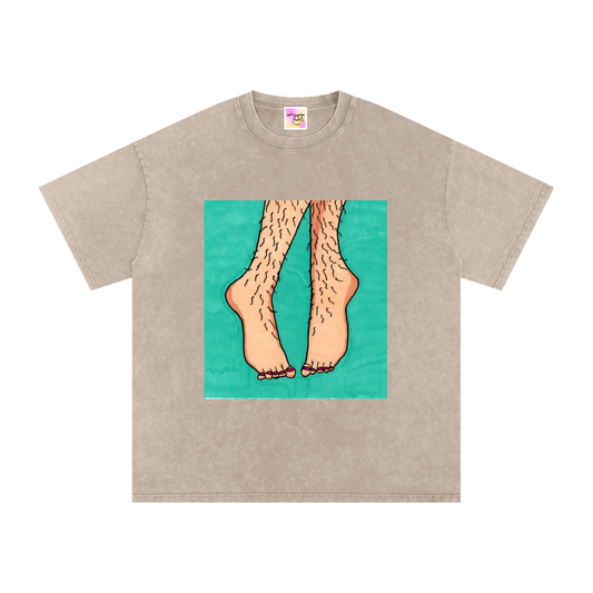 Snow Washed Oversized Cotton T-Shirt