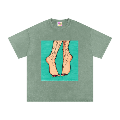 Snow Washed Oversized Cotton T-Shirt
