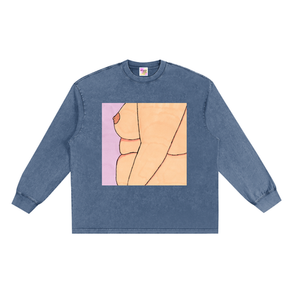 Snow Washed Frayed Edge Sweatshirt