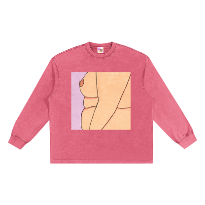 Snow Washed Frayed Edge Sweatshirt